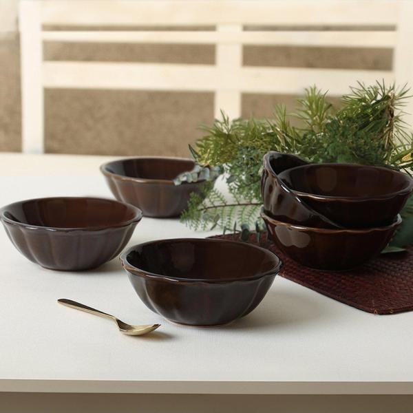 Keramika Luster Kahverengi Sirius Kase 14 Cm 6 Adet Q22 - Image 1