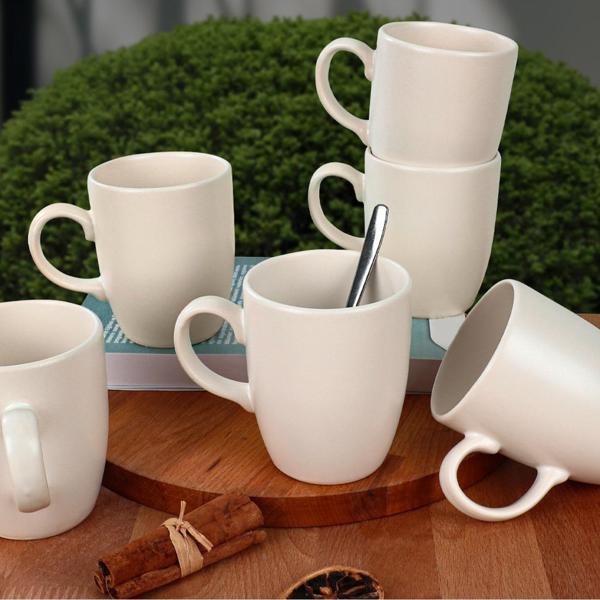 Keramika Mat Beyaz Bulut Kupa 9 Cm 6 Adet - Image 1
