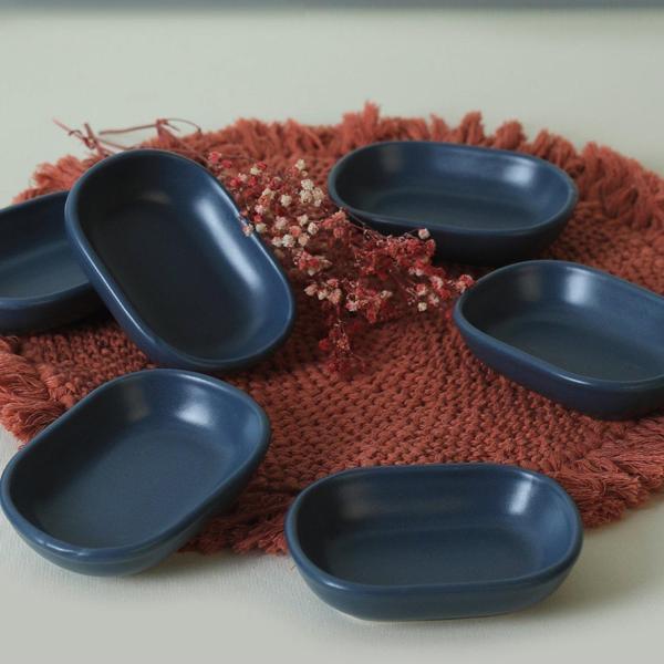 Keramika Mat Mavi Noyan Çerezlik 11 Cm 6 Adet 399 - Image 1