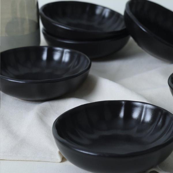 Keramika Mat Siyah Sirius Çerezlik / Sosluk 12 Cm 6 Adet 956 - Image 1