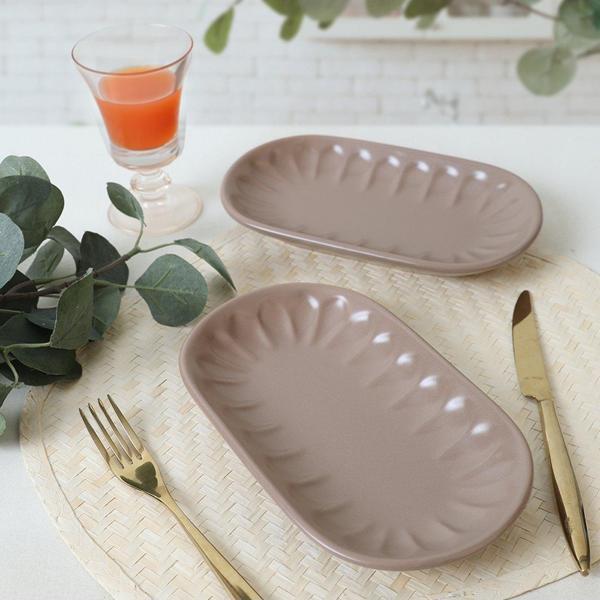 Keramika Mat Toprak Taupe Badem Kayık Tabak 25 Cm 2 Adet 977 - Image 1