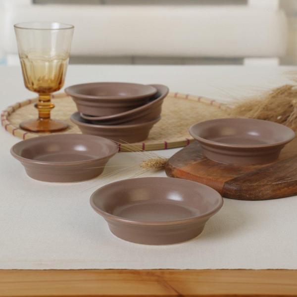 Keramika Mat Toprak Taupe Bloom Çerezlik / Sosluk 12 Cm 6 Adet 977 - Image 1