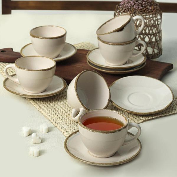 Keramika Straw Kera Çay Takımı 12 Parça 6 Kişilik - Image 1