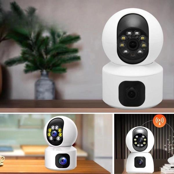Çift Kameralı Wifi Bağlantılı Gece Görüşlü Ev Tipi Güvenlik Kamerası - Image 1