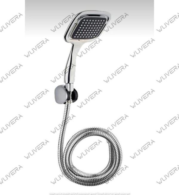 WUVERA Siyah Kare Banyo Duş Seti Hortum Mafsal Ve Başlık Set - Image 1