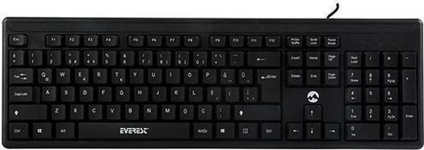 Everest KB-1002 Siyah USB Q Standart Klavye - Image 1