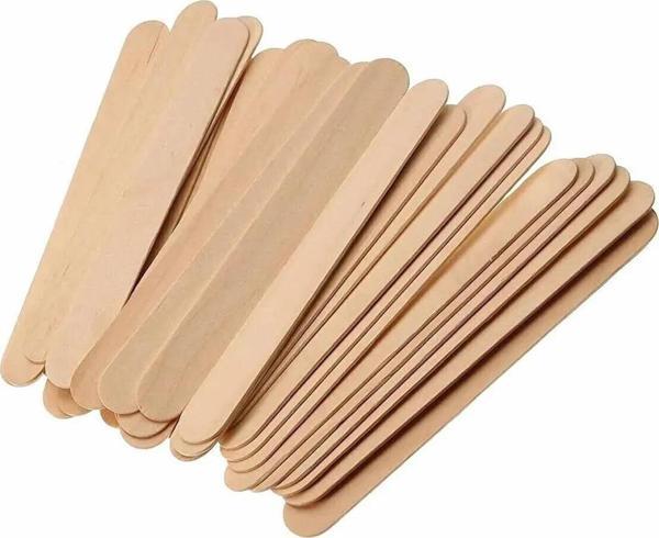 Epoksi Karıştırma Çubuğu Ahşap Dil Basma Çubuğu Naturel 100 Lü 14 CM - Image 1