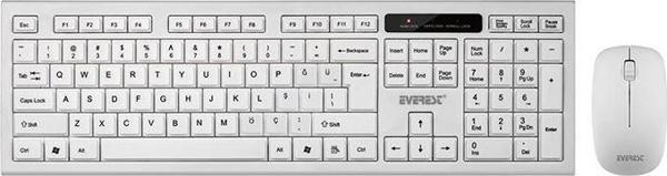 Everest KM-6121 Beyaz Kablosuz Q Slim Klavye + Mouse Set - Image 1