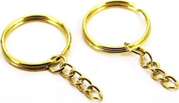 Anahtarlık Halkası Zincirli  4 CM (1000 Adet)  Altın - Image 1