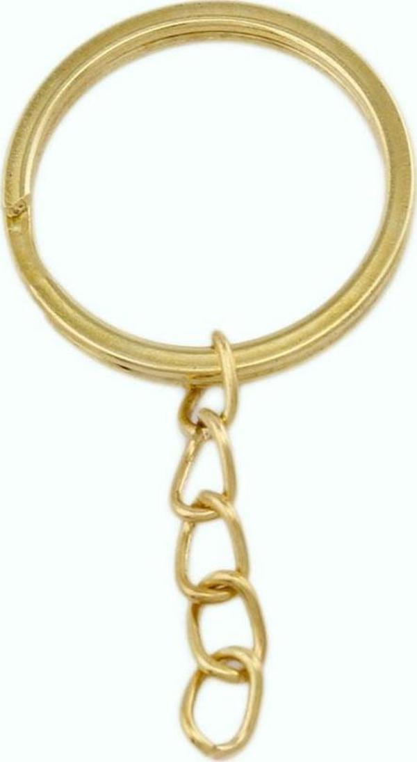 Anahtarlık Halkası Zincirli  5 Cm (1000 Adet)  Gold - Image 1