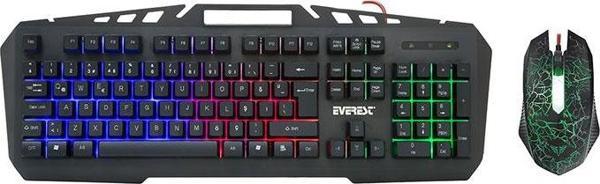 Everest KMX-99 Siyah Usb Gökkuşağı Zemin Aydınlatmalı Q Oyuncu Klavye + Mouse Set - Image 1