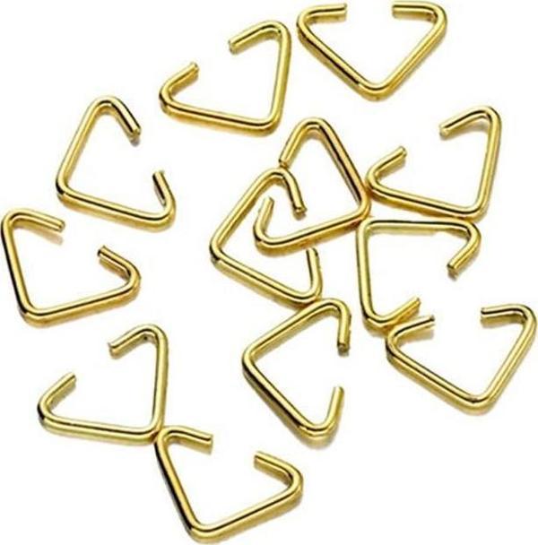 Anahtarlık Montaj Halkası Üçgen Takı Bağlantı Halkası 14x11 MM (100 Adet)  Gold - Image 1