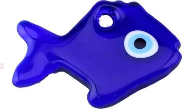 Cam Nazar Boncuğu Delikli Balık Modeli Büyük Boy - Image 1
