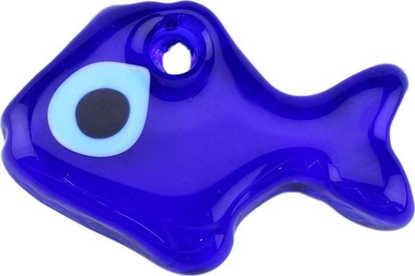 Cam Nazar Boncuğu Delikli Balık Modeli Küçük - Image 1