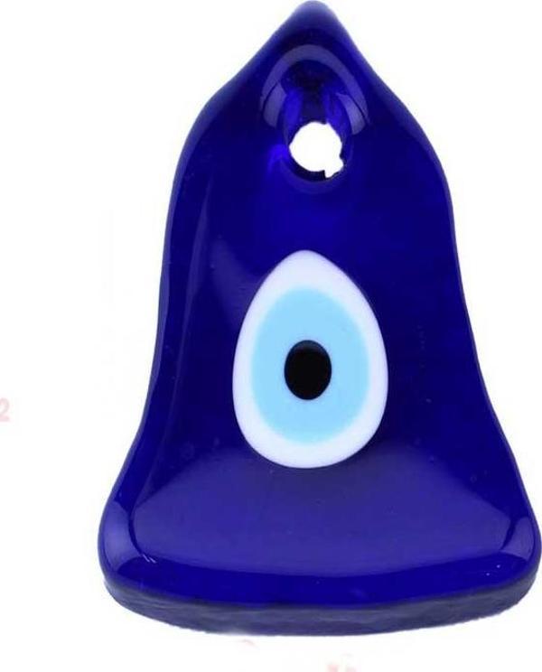 Cam Nazar Boncuğu Delikli Çan Modeli Küçük  Boy 4.5X6 CM - Image 1
