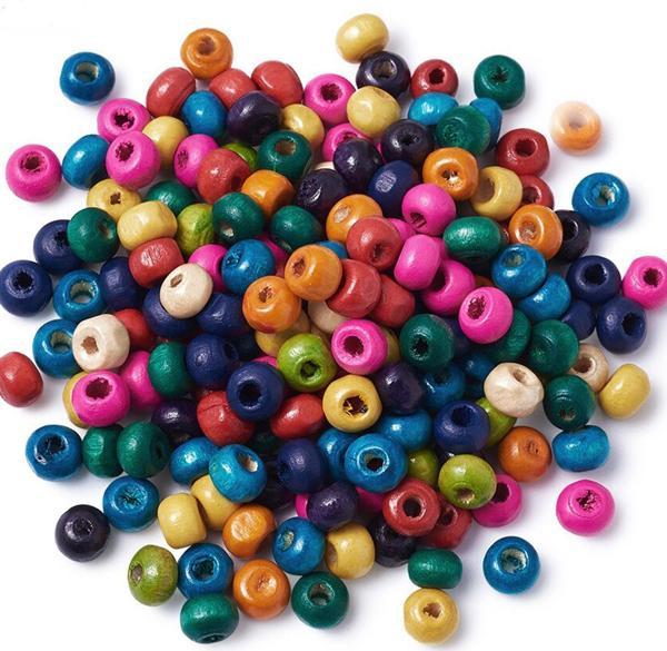 Karışık Renkli Ahşap Boncuk Orta Boy 8-9 MM 100 GRAM - Image 1