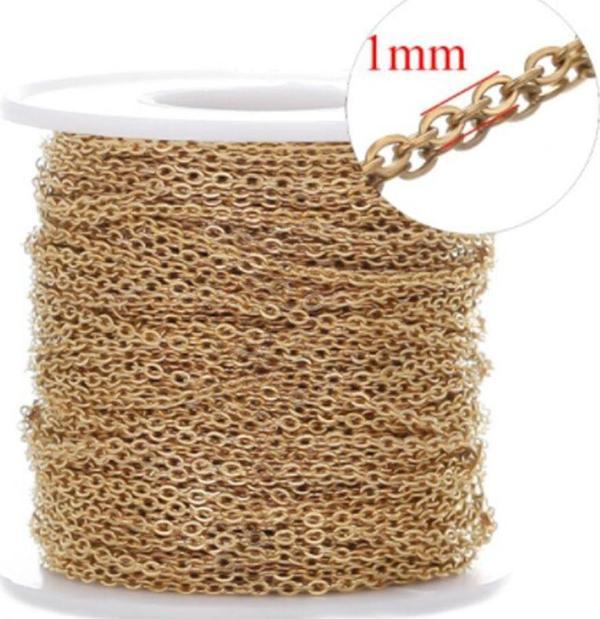 Kolye  Bileklik Takı Ve Aksesuar  Zinciri LAK KAPLAMA 1 MM (1 MT)  Gold - Image 1