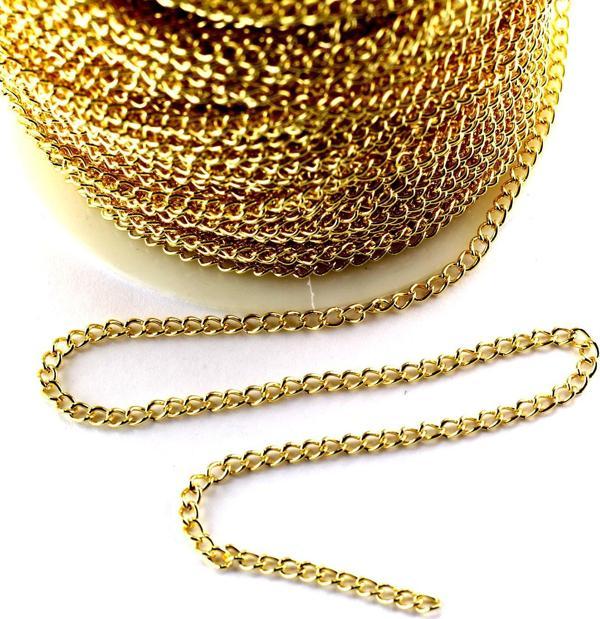 Kolye Takı Ve Aksesuar Zinciri Burgulu Lak Kaplama 4 MM (1 MT)  Gold - Image 1