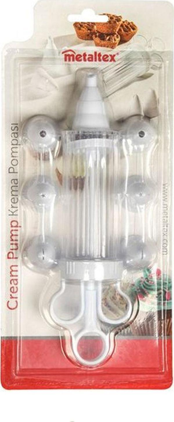 Krema Sıkma Pompası Metaltex  Duy Başlık Hediyeli 7 li - Image 1
