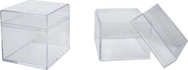Kutu Kare Model Mika 4X4X4 CM Şeffaf (25 Adet) - Image 1