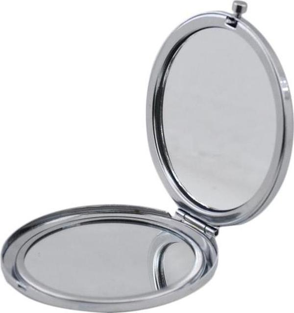 Metal Ayna Kapaklı Parlak Model Gümüş (5 Adet) - Image 1