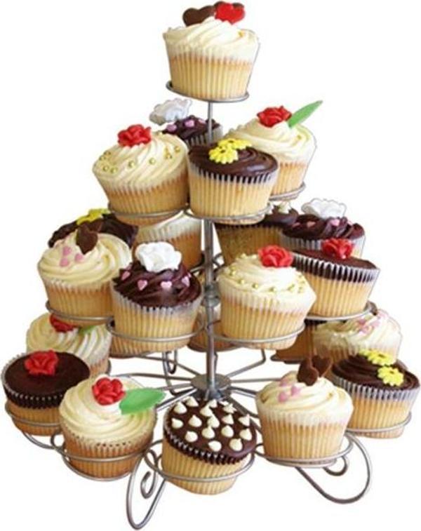 Metal Cupcake Standı 4 Katlı / 23&apos;Lü Kek Standı - Image 1