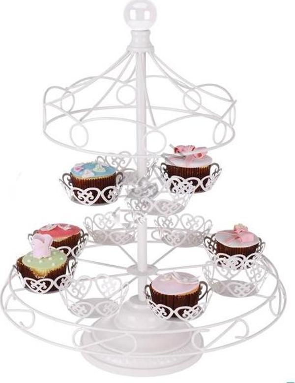 Metal Cupcake Standı Atlıkarınca - 12&apos;Li Kek Standı - Image 1