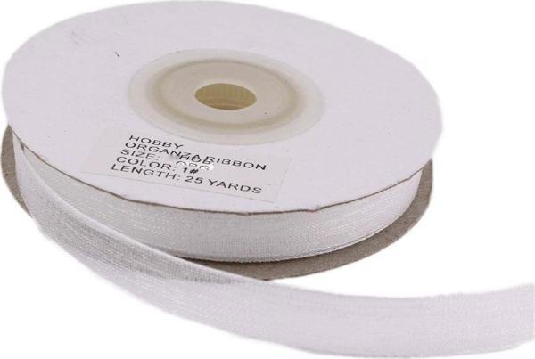 Organze Kurdele 20 MM (22 Metre)  Beyaz - Image 1