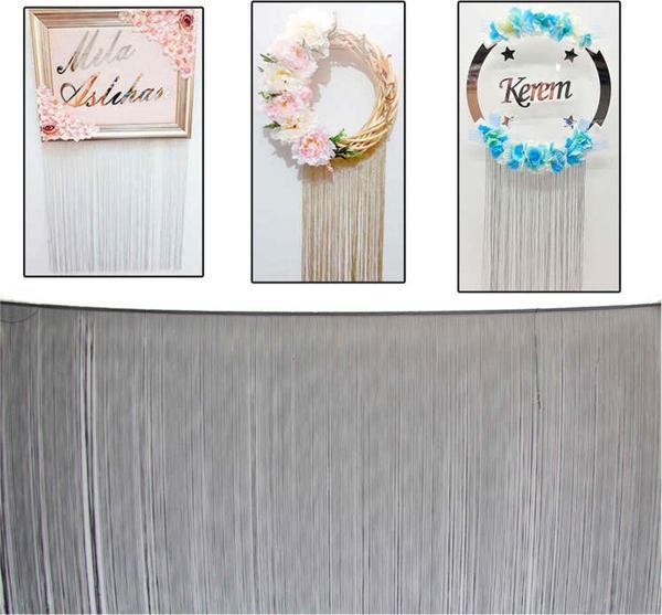 Saçak Püskül Arka Fon Dekor Ve Süsleme İçin 100 CM X 200 CM  Siyah - Image 1