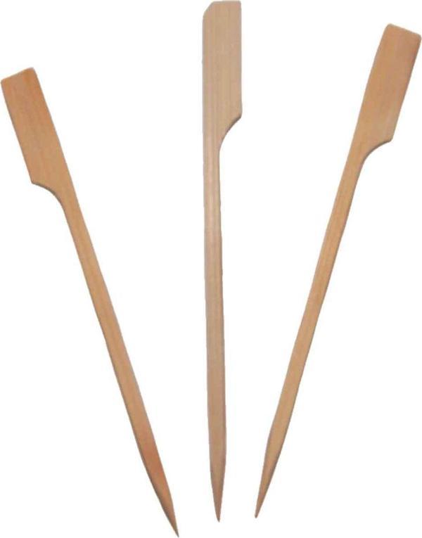 Özel Ahşap Yassı Saplı Çöp Şiş Çubuğu 20 CM (100 Adet) - Image 1