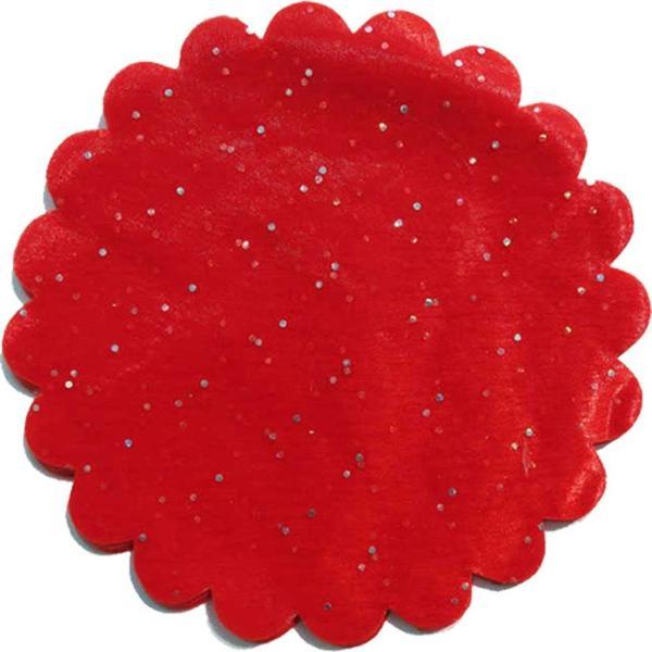 Taşlı Organze Hazır Kesilmiş Tül 22 Cm (100 Adet)  Kırmızı - Image 1