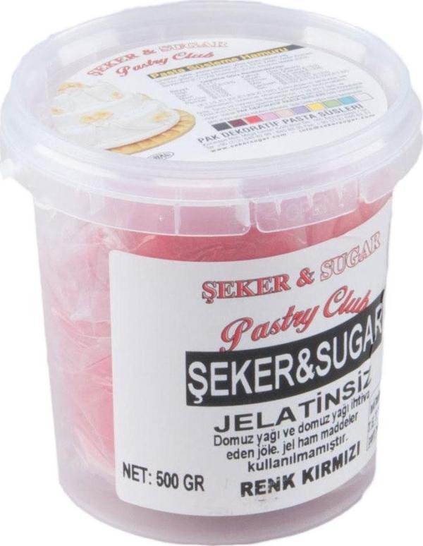 Şeker Sugar Şeker Hamuru Pasta Süsleme Hamuru 500 Gr  Kırmızı - Image 1