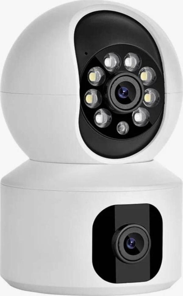 Kamera WiFi Bağlantılı Çift Kameralı Geniş Açılı Gece Görüşlü Ev Tipi Güvenlik Kamerası - Image 1