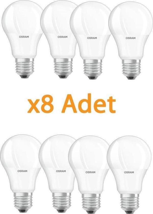 Osram 10W(75W) E27 Led Ampul 2700K Sarı (8 Adet) 1055 Lümen Tasarrufflu Ekonomik Ampul - Image 1