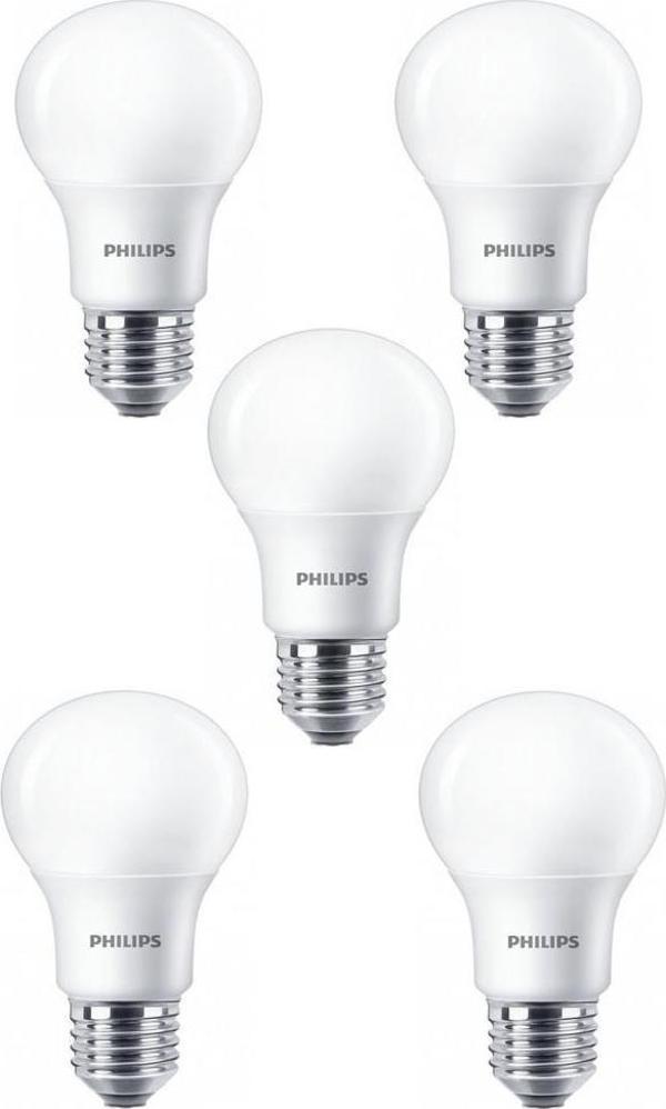Philips 8W (60W) Led Ampul Sarı 2700K (5 Adet) Tasarruflu Lamba - Image 1