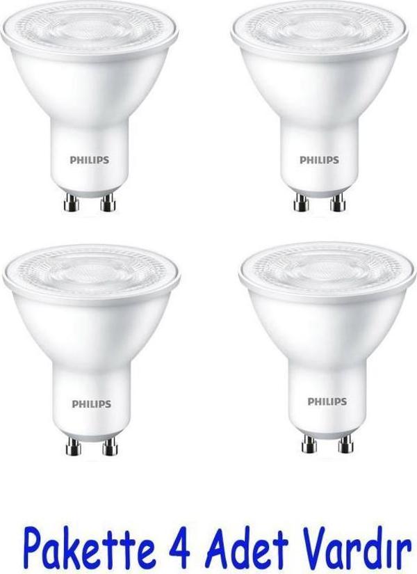 Philips Essential 4,7W (50W) Led Spot Ampul Beyaz 6500K - 4 Adet - Image 1