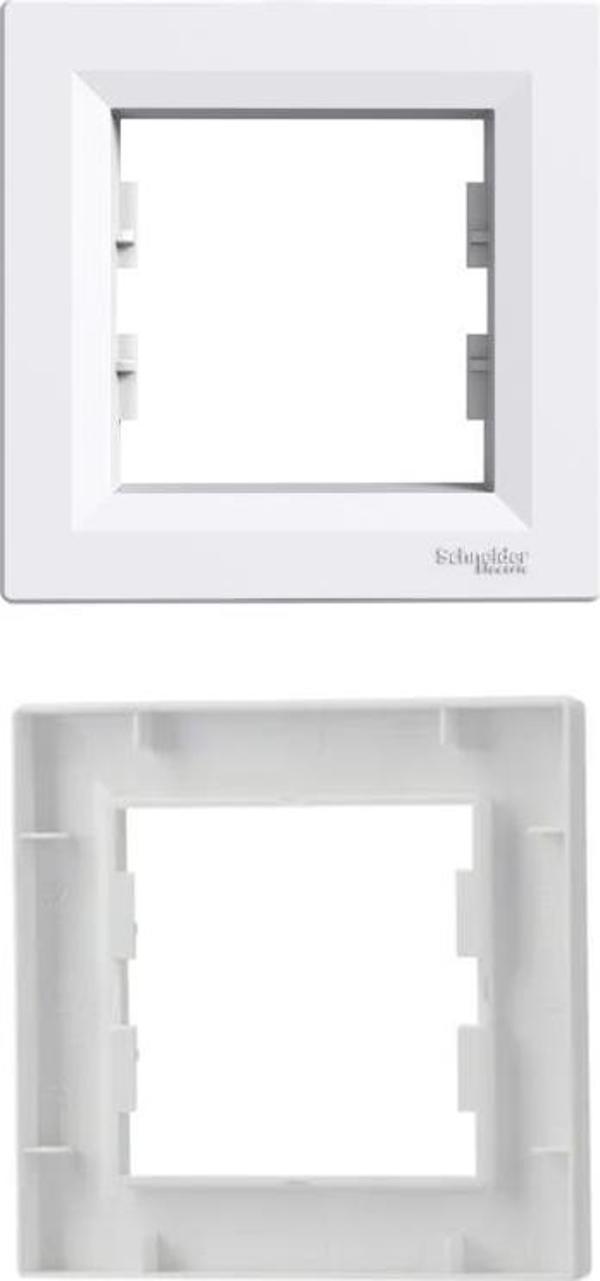 Schneider Asfora Beyaz 1'Li - Tekli Çerçeve - Image 1