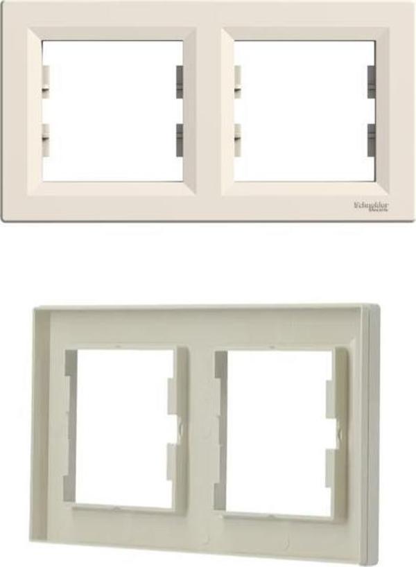 Schneider Asfora Krem 2'Li Çerçeve - Image 1