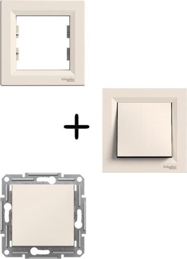 Schneider Asfora Krem Anahtar - Çerçeveli - Image 1