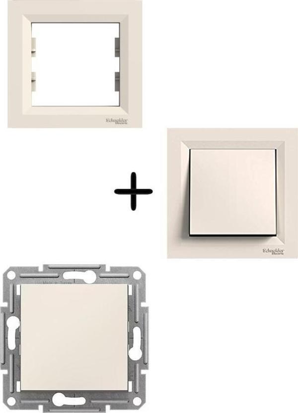 Schneider Asfora Krem Permütatör - Deviatör - Ara Vavien - Çerçeveli - Image 1