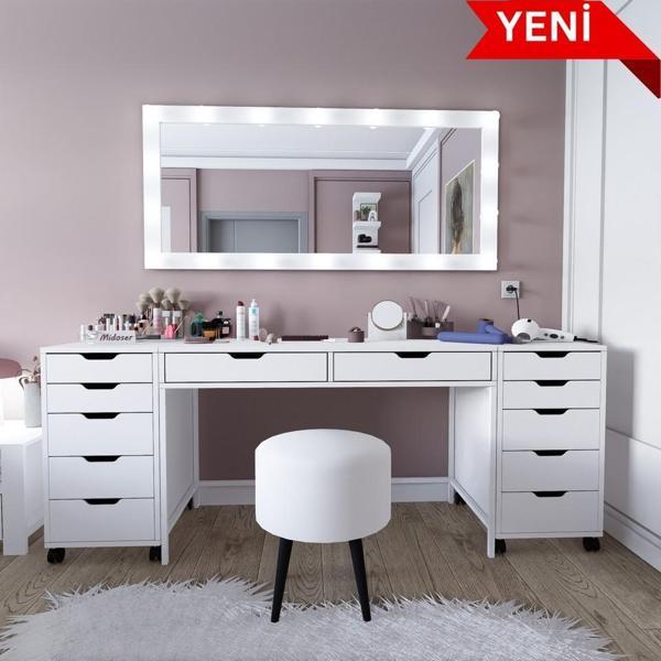 Midoser Duru Makyaj Masası Seti ( Ayna Hariç) - 200 Cm - Image 1