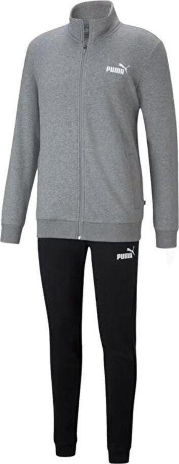 Puma Clean Sweat Suit Erkek Günlük Eşofman Takımı 58584003 Gri - Image 1