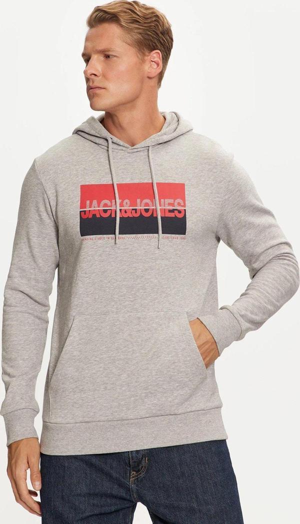 Jack&Jones Jjnolan Pamuklu Baskılı Relaxed Fit Kapüşonlu Sweat Erkek Sweat 12256849 - Image 1