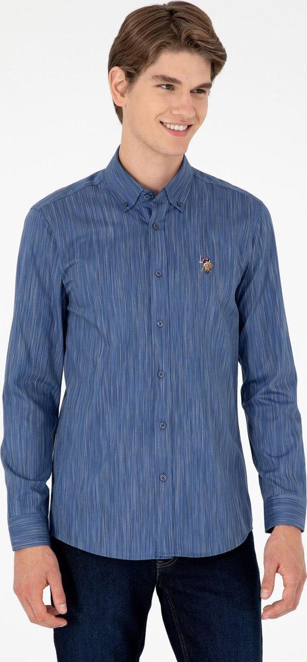 U.S. Polo Assn. Erkek Mavi Uzun Kollu Gömlek 50292418-Vr212 - Image 1