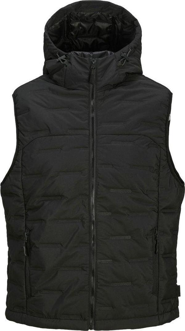 Jack&Jones Sonic Bodywarmer Hood Erkek Siyah Kapüşonlu Yelek - Image 1