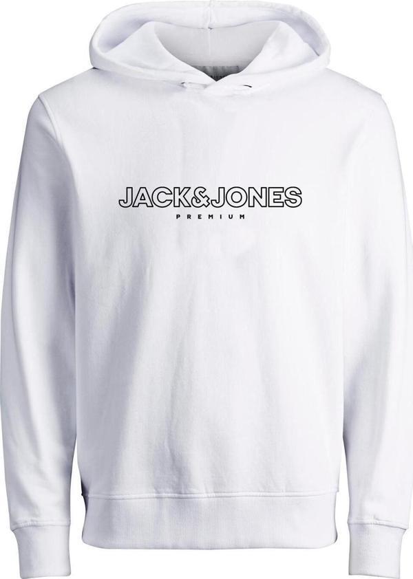 Jack&Jones Blajason Brandıng Sweat Hood Erkek Beyaz Sweatshirt 12249401-01 - Image 1