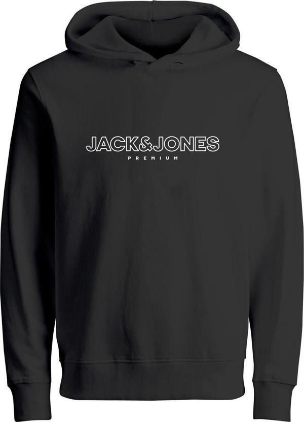 Jack&Jones Blajason Brandıng Sweat Hood Erkek Siyah Sweatshirt 12249401-02 - Image 1