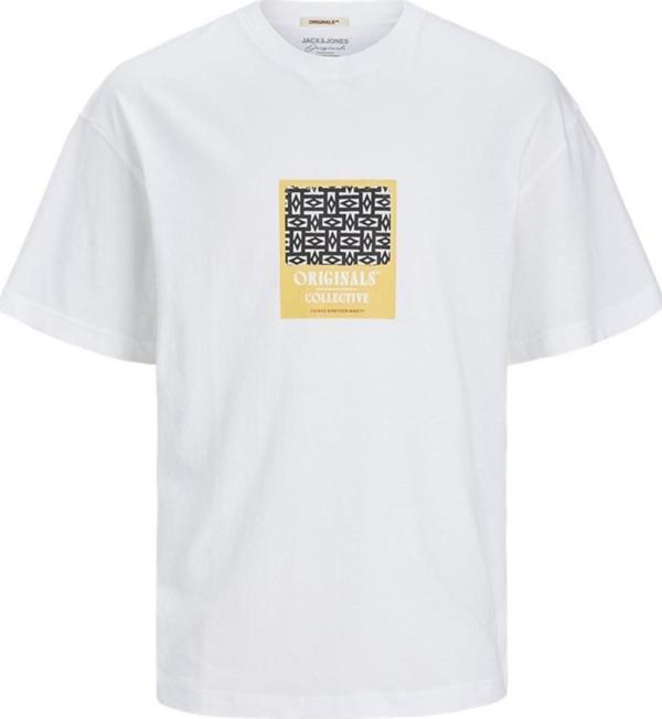 Jack&Jones Jormykonos Geo Front Tee Ss C.N Ln12256328 Beyaz - Image 1