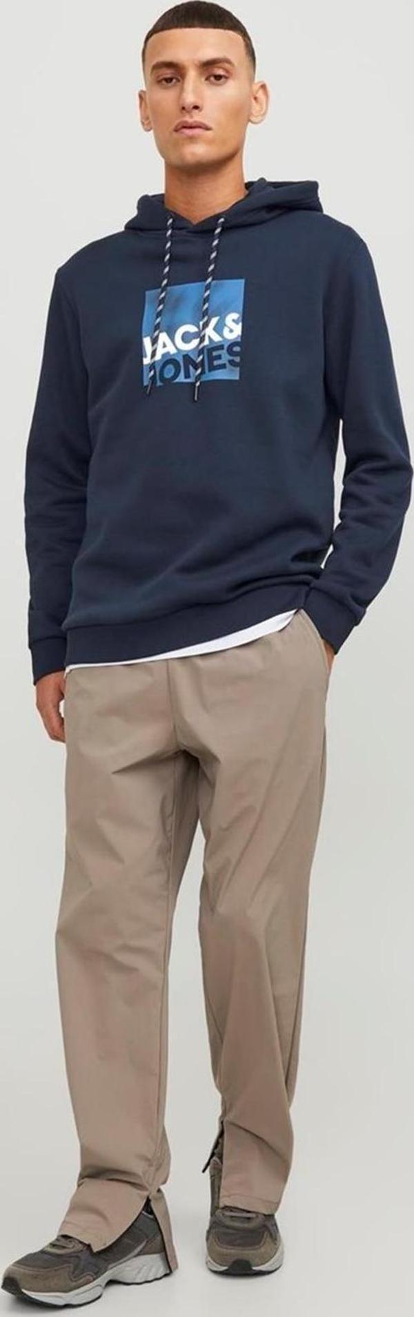 Jack&Jones Jcologan Sweat Hood Aw23 Lacivert - Image 1