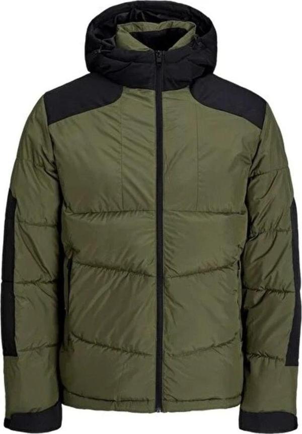 Jack&Jones 12239001 Jcootıs Puffer Sn Erkek Mont Olive Night/Black Blocking - Image 1